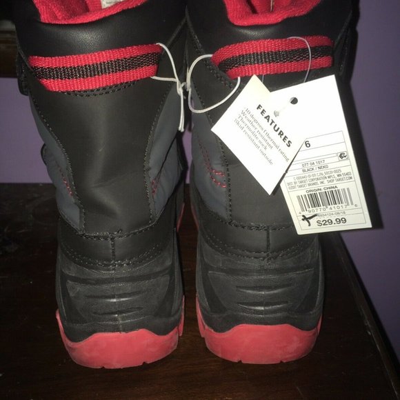 Target Cat & Jack Kids Winter Snow Boots New With Tags Size 6 - Picture 2 of 2